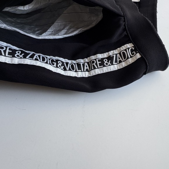 ZADIG & VOLTAIRE Paula Band Pants Sz 34 (US 2) Logo Side‎ Stripe 26" Cropped - Picture 3 of 15